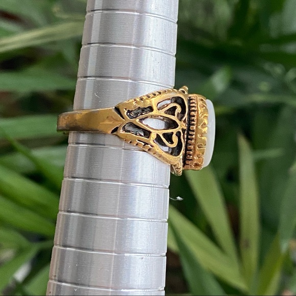 Vintage Genuine Opal and 14KT Gold GE ESPO Ring - Picture 9 of 16